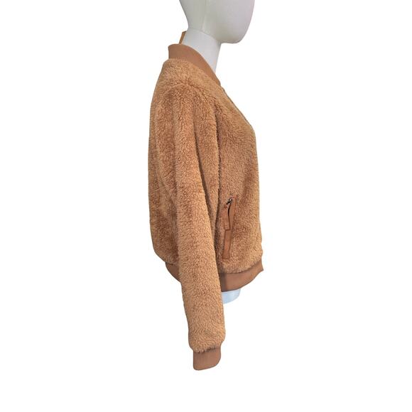 Patagonia Los Gatos Bomber Jacket Women’s M Beech Brown Teddy Fleece NWT - Picture 6 of 8